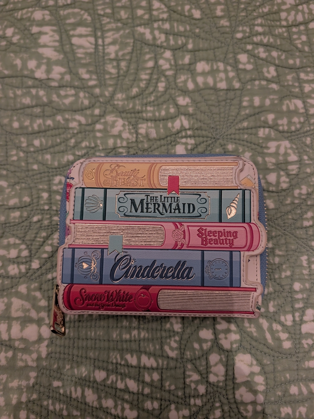 Loungefly Disney Princess Stacked Books Zip Wallet - Pink & Blue